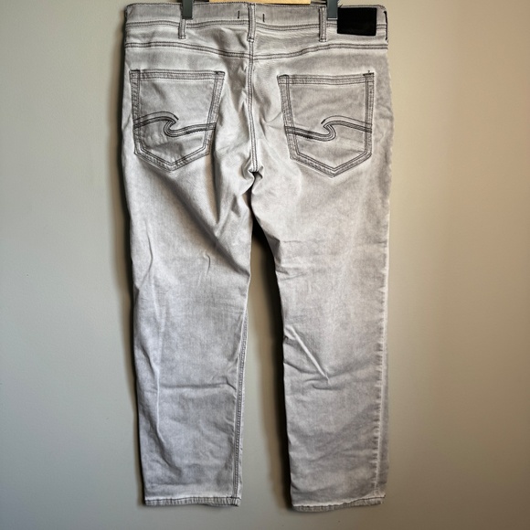 Silver Jeans Men's Denim EDDIE Brushed Gray Straight Jeans Tag: 38/32 **Flaw** - Picture 5 of 16
